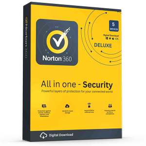 Norton 360 Deluxe - 5 Devices 1 Year + 50GB Cloudbackup + VPN