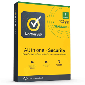 Norton 360 Standard 1 User 1 Device 1 Year + 10GB Cloud Backup + VPN