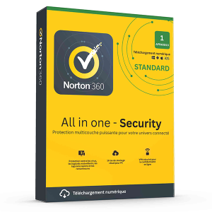 Norton 360 Standard 1 utilisateur 1 appareil 1 an + 10GB Cloud Backup + VPN